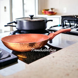 26cm Brass Copper Polish Non-Stick Coating Fry Pan