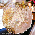 Customized Resin Wedding Tray with Butterfly and Stones