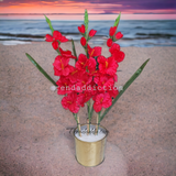 Red Gladiolus Flowers Pot