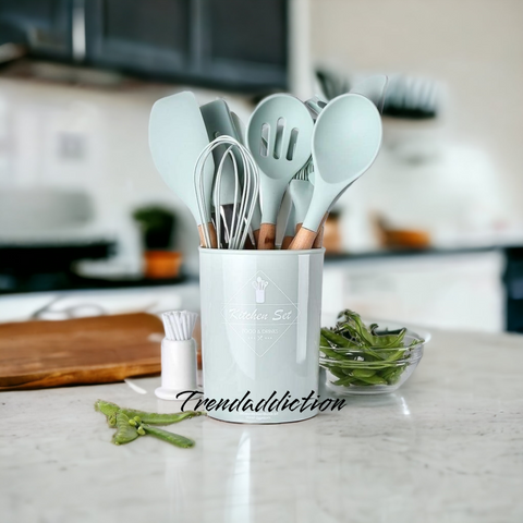 Silicon kitchen utensils set 12pcs