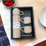 3 Cap Double Layer Stainless steel Vacuum Flask Set