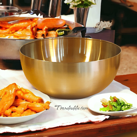 Stainless steel Golden Serving bowl 8 inch