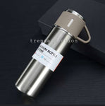 3 Cap Double Layer Stainless steel Vacuum Flask Set