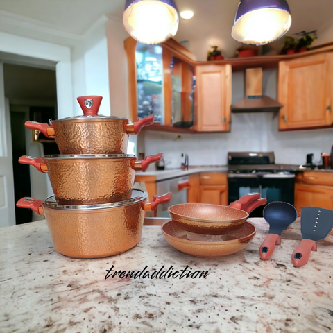 Brass Copper Polish Cookware Set 10pcs