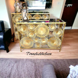 Golden Console With Mirror Top